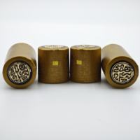 Capsules de bouteilles de vin en PVC élégantes avec estampage doré, impression par transfert thermique, taille personnalisée, étanches, de qualité alimentaire, pour boissons et bières