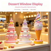 Statue géante personnalisée en PRV étanche pour gâteau, crème glacée ou sculpture alimentaire, idéale pour l'affichage en magasin, la décoration de paysage ou comme ornement thématique