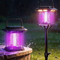 Lampe anti-moustiques 1800V à énergie solaire rechargeable avec détection intelligente, indice IPX4, pour extérieur, répulsif et tue-insectes