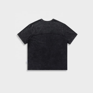 Camisetas de calle de gran tamañ<span class=keywords><strong>o</strong></span> personalizadas de alta calidad para hombres, camiseta de lavado ácido Vintage Boxy de algodón 100% de peso pesado para hombres - Product Image 2