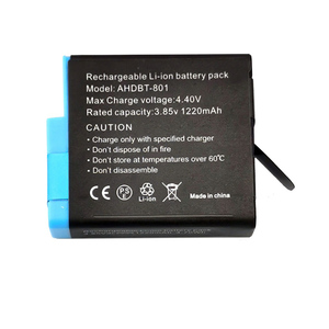 Haute qualité pour <span class=keywords><strong>GoPro</strong></span> <span class=keywords><strong>Hero</strong></span> 8 <span class=keywords><strong>7</strong></span> 6 5 <span class=keywords><strong>batterie</strong></span> pleine capacité cellule Lithium-Ion matière plastique noire - Product Image 3