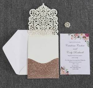 Carte d'invitation 3D pop-up élégante en gros pour mariage et fête des Mères, découpée au laser, écologique, avec enveloppe et carte de vœux - Product Image 4
