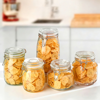 Frascos de Vidrio Herméticos con Tapa de Acero Inoxidable, 500 ml, 750 ml, 1000 ml, 1500 ml, 2000 ml, 3000 ml, Botellas y Frascos de Almacenamiento