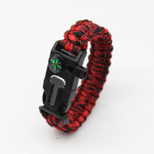 Bracelet de survie en plein air, corde de parapluie SOS, bracelet de sauvetage d'urgence, boussole, sifflet tactique, bracelets sportifs - Product Image 4