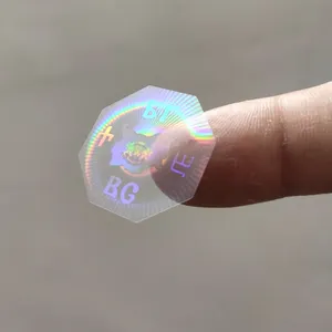 맞춤형 디자인 보안 라벨 스티커 투명 빛나는 3D 홀로그램 오버레이 라벨
