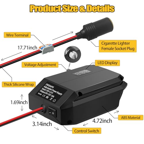 dewalt 20v to 12v cigarette lighter adapter Dewalt 20V to 12V Step down Converter