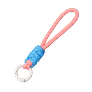 Farbiger runder Seil-Schlüsselanhänger kurzer gestrickter Handy-Schlüsselband runder Seil-Schlüsselband 12cm Seilenfabriklieferung