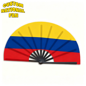 Abanicos Plegables Personalizados con la Bandera de Colombia, Abanicos Impresos al por Mayor para Carnaval, Bodas, Festivales, Fiestas, Agencias de Viajes, Regalos - Product Image 1