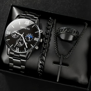 Ensemble de montres pour hommes haut de gamme, bracelet en acier inoxydable, verre quartz, <span class=keywords><strong>date</strong></span> automatique, affichage numérique 41 mm, vente en gros du fabricant - Product Image 2
