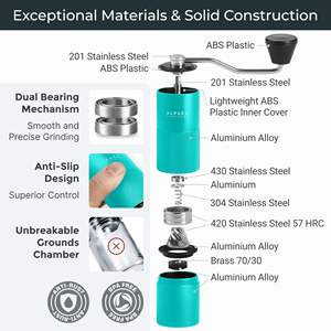 เครื่องบดกาแฟมือหมุน Alpaca Ventures สแตนเลสสตีล ปรับระดับได้ สำหรับใช้ในบ้าน - Product Image 4