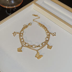 Modè<span class=keywords><strong>le</strong></span> SL6 de luxe léger haut de gamme, plaqué or, acier inoxydable, zircon, style européen-américain, superposé, unisexe, élégant, tendance - Product Image 5