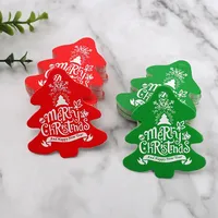 Étiquette personnalisée en papier rouge et vert pour sapin de Noël, étiquette cadeau Joyeux Noël pour emballage, idéale pour les petites entreprises de fêtes