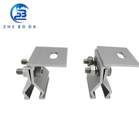 Support de montage solaire résistant aux intempéries, pince de panneau en aluminium personnalisée compatible avec rail solaire, assemblage de support photovoltaïque