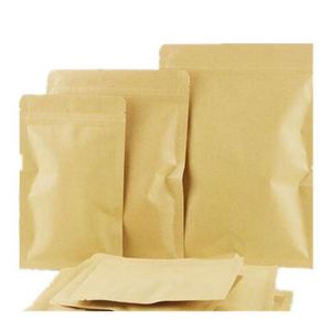 Sacs en papier kraft alimentaire refermables à fermeture éclair 9x14cm pour la promotion - Vente en gros - Product Image 3