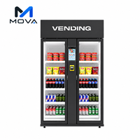 Distributeur automatique intelligent à écran tactile 1074L en acier inoxydable, nouvelle technologie, paiement par carte, aliments frais, collations, boissons, Amérique