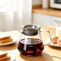 Ensemble de service à café en verre pour infusion, avec filtre à café, pot à café gradué, logo personnalisé disponible