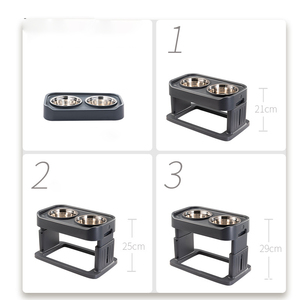 Alta qualidade Removable Pet cão gato elevado tigelas PP + aço inoxidável dog food tigela de água Dobrável Atacado Custom dog bowl - Product Image 2