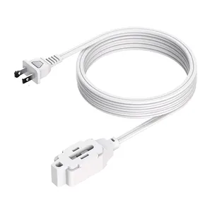 6 ft. white extension cord - indoor use - 16/2 gauge with extension power cord us plug for South American