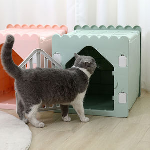 Üreticiden doğrudan satış küçük köpekler ve kediler için Snap düğmesi kapatma baskılı desen ile Modern plastik ev kafes - Product Image 6