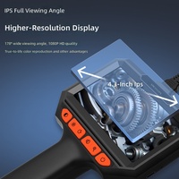 Écran IPS 4,3 pouces 1080P HD, endoscope industriel, caméra d'inspection de tuyaux de 8 mm, indice de protection IP67, angle de vue de 178 degrés