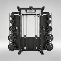 Rack de musculation multifonctionnel en acier inoxydable avec Lat Pulldown, Low Row, Smith Cable Crosser et double colonne de poids