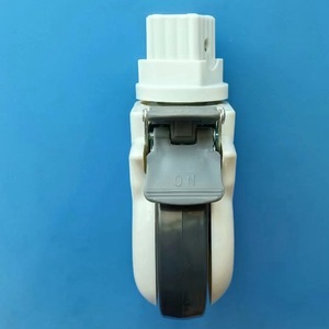 Heavy-duty double-bearing 5-inch insert rod hospital <b>bed</b> wheels with brakes, silent polyurethane swivel <b>casters</b> accessories - Product Image 3