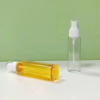 Botol Semprot 60ml/80ml/100ml/120ml Botol Plastik PET Persegi Botol Semprot Hidrasi Botol Semprot Pure Dew