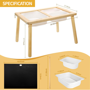 Table d'activités en bois Montessori pour enfants, table d'étude en bois pour tout-petits, jeu sensoriel en bois pour garçons et filles - Product Image 2