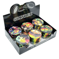 2.5 pouces 4 pièces One Stop vente en gros accessoires pour fumeurs broyeur d'herbes boutique de fumée Bob Design broyeur tabac Logo personnalisé broyeur
