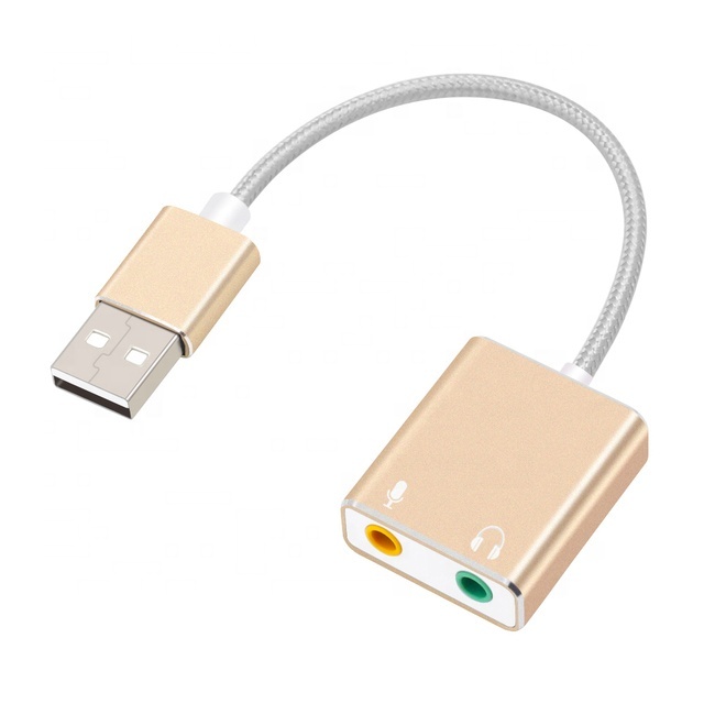 3.5mm Jack USB Audio Adapter Earphone Microphone External USB Sound Card for Laptop Magelei Linda390 7.1 Surround Sound