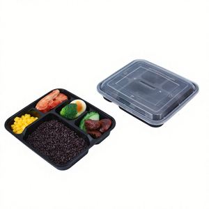 Conteneur alimentaire carré en plastique PP recyclable et jetable, compatible micro-ondes, pour salade, sushi et hamburger, avec vernissage - Product Image 4