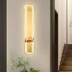 Applique murale LED de style chinois tout en cuivre pour salon, fond de télévision, simple, créative, bande longue, trois couleurs, décorative, pour canapé - Product Image 4