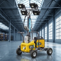 Tour d'éclairage LED électrique Atlas Copco HiLight P2+ 2000 m² Projecteur ignifuge à 360 degrés 50 km/h
