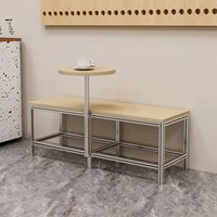 Ensemble de bancs de restaurant et café en aluminium industriel avec table d'appoint