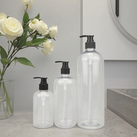 Bouteilles de shampooing en PET vides avec bouchon anti-fuite de 250 ml, 500 ml, 1000 ml, distributeur de savon liquide en plastique, flacon de lotion
