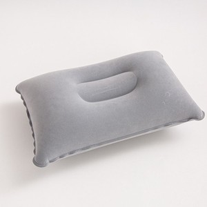 Almohada inflable flocada para viaje, 28x28x14cm, cuadrada, azul sólido, cojín para acampar al aire libre, para descanso portátil - Product Image 2