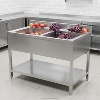 Évier double étoile de style européen en acier inoxydable 201/304 de qualité alimentaire pour hôtels et restaurants, fabrication d'acier pour cuisines commerciales