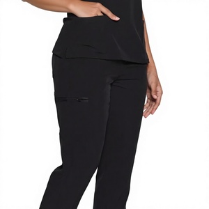 Ensemble de blouses d'infirmière deux pièces en sergé respirant Spandex/Polyester avec logo personnalisé et détection d'aiguilles, uniformes médicaux pour femmes en milieu hospitalier - Product Image 3