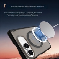 Coque de téléphone magnétique transparente anti-givre avec protection axiale pour iPhone Duo, étui pliable avec colonne centrale