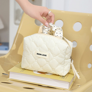 Speed And Constancy <b>Makeup</b> Bag Off White Portable Cosmetic Storage <b>Case</b> For Travel Beauty Toiletries - Product Image 2
