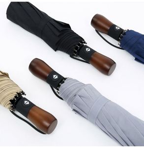 Proveedor de Paraguas Plegables UV Personalizados OEM ODM de Madera, Regalo Promocional con Apertura Automática - Product Image 1