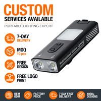 Mini lampe torche rechargeable avec briquet électrique, USB C, COB RGB, torche tactique EDC, 550 lumens, pour le camping et les situations d'urgence