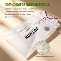 Sacs à fermeture éclair compostables PLA Pbat imprimés sur mesure, pochettes biodégradables pour l'emballage de vêtements et d'articles vestimentaires avec la norme EU13432