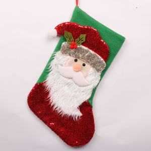 Nouveauté 2023 : Sacs cadeaux chaussettes de Noël rouges, personnalisables (couleur et logo), service OEM, en tissu, pour décoration de Noël - Product Image 6