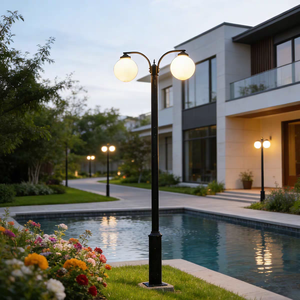 Lampe de cour extérieure européenne IP65 étanche en métal, lampadaire en fonte, éclairage paysager, éclairage routier, éclairage communautaire, lampe LED - Product Image 1