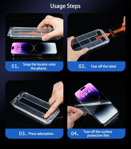 Precio de fábrica, aplicador de un paso, 10s, Instalación rápida, gafas templadas, Protector de pantalla para <span class=keywords><strong>iPhone</strong></span> <span class=keywords><strong>11</strong></span> 12 13 14 15 16 17 Series - Product Image 4