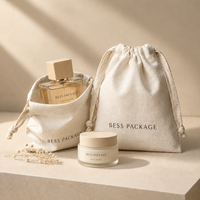 Sacs en lin à cordon personnalisés, petits, réutilisables, pour cosmétiques, parfums, emballages cadeaux