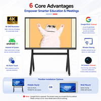Tableau blanc interactif numérique AI OEM ODM pour vidéoconférence, écran tactile infrarouge intelligent de 65, 75, 86 pouces pour salle de classe scolaire