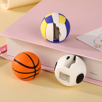 Pengasah Pensil Bentuk Bola Olahraga Lucu dengan Satu Lubang, Alat Tulis Sekolah Portabel untuk Anak, Hadiah Alat Tulis
