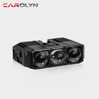 Projecteurs LED haute puissance 220W avec ventilateur de refroidissement, projecteur de voiture à 3 lentilles, 12V 24V, antibrouillard Bi-LED, projecteurs LED pour moto, pour camions